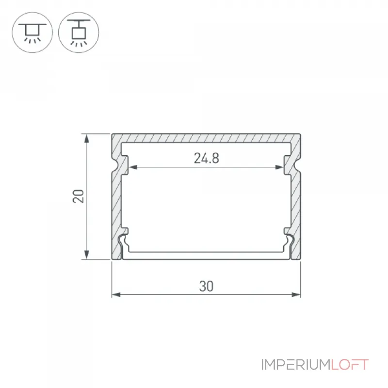 Arlight Профиль LINE-3020-2000 ANOD Алюминий 046962