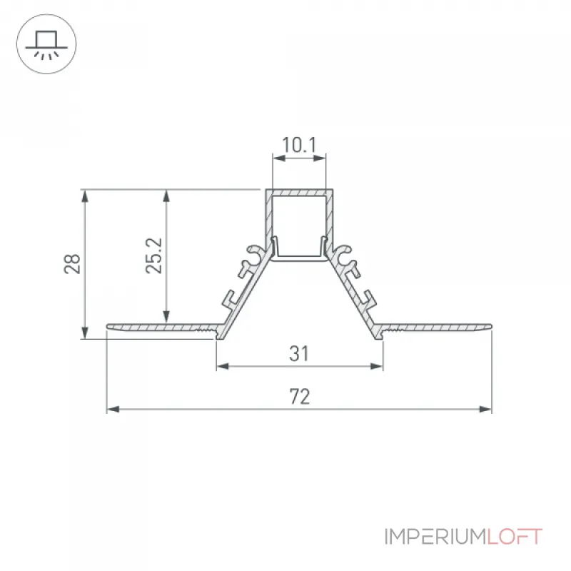 Arlight Профиль COMFORT10-V-FANTOM-2000 ANOD Алюминий 053030