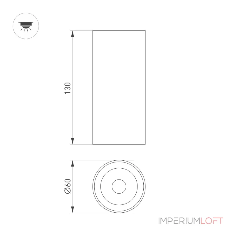 Arlight Светильник SP-GABI-SURFACE-R60-12Вт Warm3000 WH 60 deg 230В IP40 052339