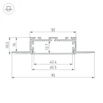 Arlight Профиль KLUS-POWER-W50H16-F-HIDE-2000 Алюминий 028917