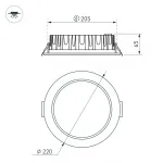 Светильник MS-MIST-BUILT-R220-30Вт Day4000 WH 110 deg 230В Arlight IP54 039064