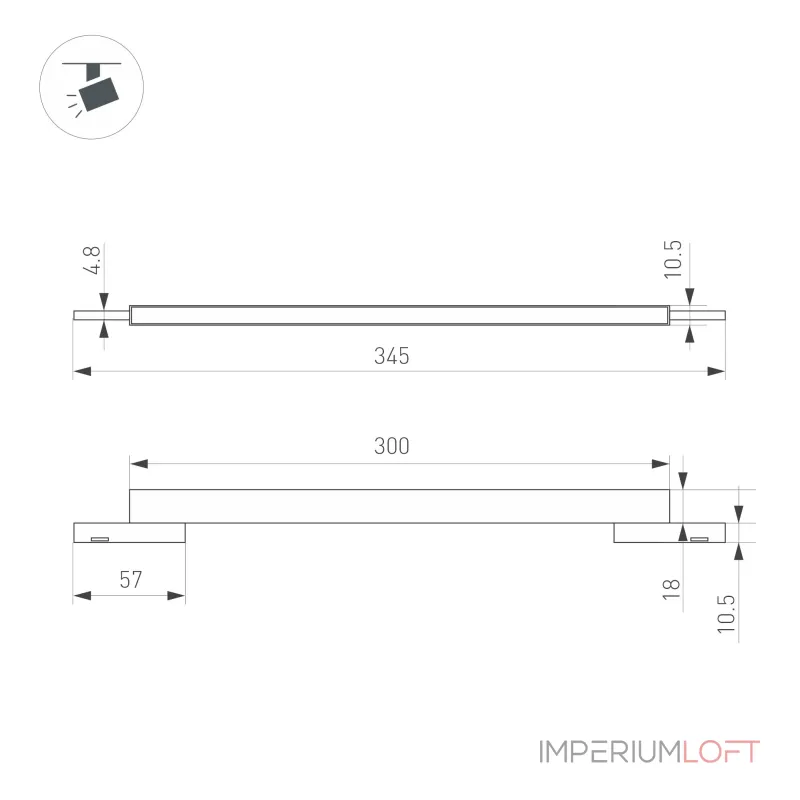 Светильник MAG-MICROCOSM-FLAT-L300-8Вт Warm3000 BK 100 deg 24В Arlight IP20 043271