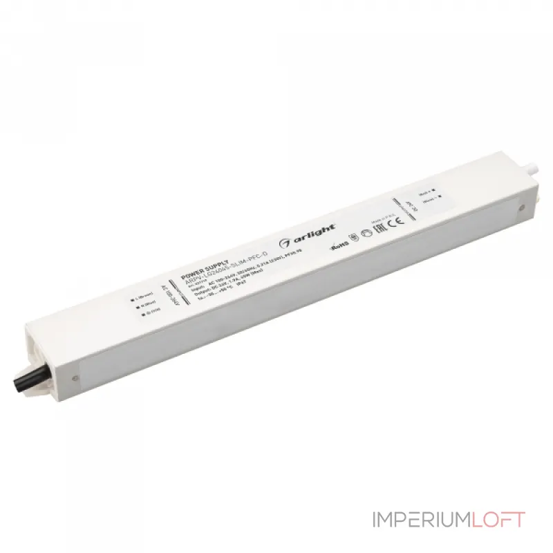 Arlight Блок питания ARPV-LG24045-SLIM-PFC-D 24В 1.9A 45Вт IP67 031719 Arlight Блок питания ARPV-LG24045-SLIM-PFC-D 24В 1.9A 45Вт IP67 031719