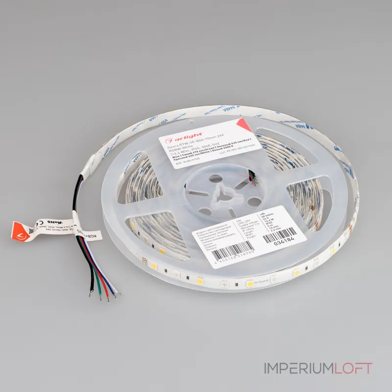 Arlight Светодиодная лента RTW-SE-B60-10mm 24В RGBW-White 14.4 В/м IP65 5060 5м 034184