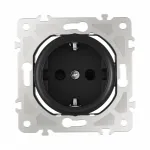 Розетка с заземлением и шторками, 16A 250V 202.40-1.black