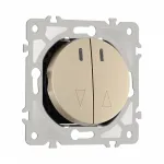 Выключатель жалюзи с подсветкой, 10A 250V 202.39-2.shampan от ImperiumLoft
