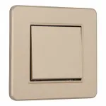 Выключатель одноклавишный с рамкой Arte Milano SET16-1-30-1 shampan