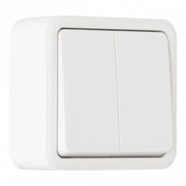 Выключатель двухклавишный, 10AX 250V 310.30-2.white Выключатель двухклавишный, 10AX 250V 310.30-2.white