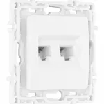 Розетка телефонная RJ11 + компьютерная RJ45 217.44-1.white