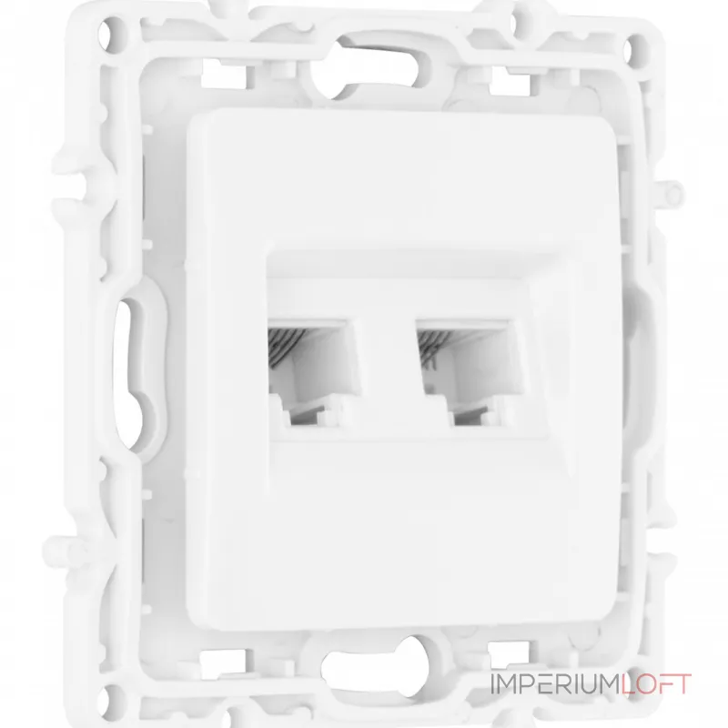 Розетка телефонная RJ11 + компьютерная RJ45 217.44-1.white