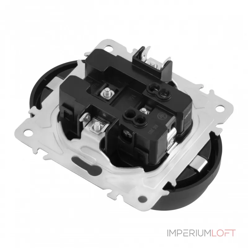 Розетка двойная с заземлением, 16A 250V 202.40-2.black Розетка двойная с заземлением, 16A 250V 202.40-2.black