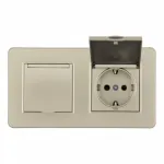 Розетка двойная (двухпостовая) с заземлением Arte Milano SET16-2-41-1x2 shampan