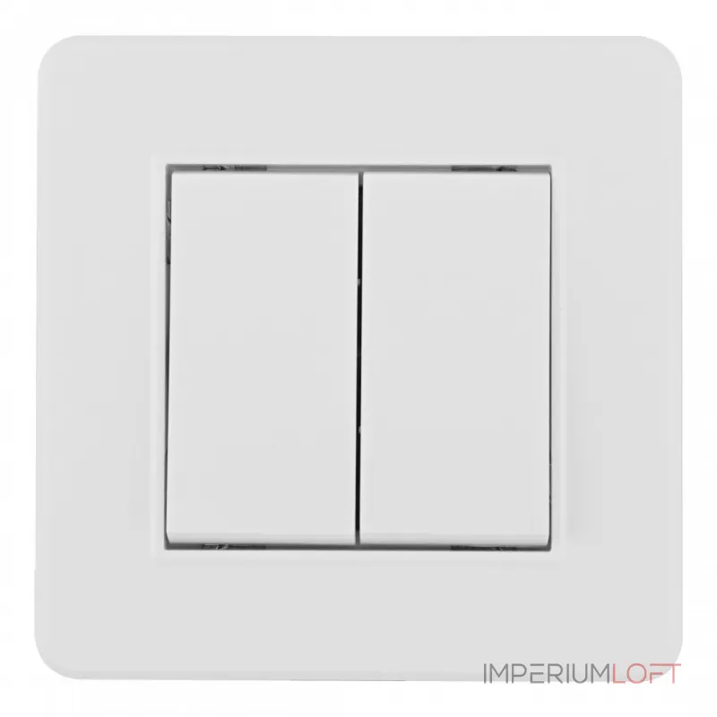 Выключатель двухклавишный с рамкой Arte Milano SET16-1-30-2 white