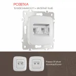 Розетка телефонная RJ11 + компьютерная RJ45 205.44-1.silver