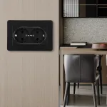 Розетка двойная с заземлением и шторками Arte Milano SET16-double-40-2 black