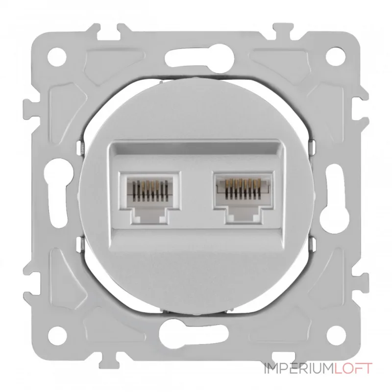 Розетка телефонная RJ11 + интернет RJ45 202.44-1.silver от ImperiumLoft Розетка телефонная RJ11 + интернет RJ45 202.44-1.silver от ImperiumLoft