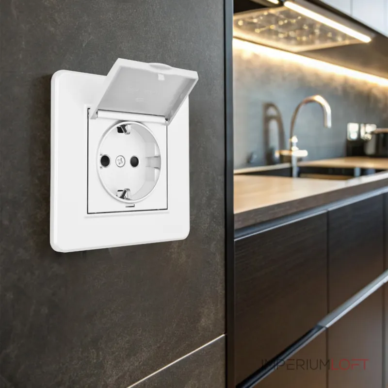 Комплект розетки с заземлением и шторками Arte Milano SET16-1-41-1 white