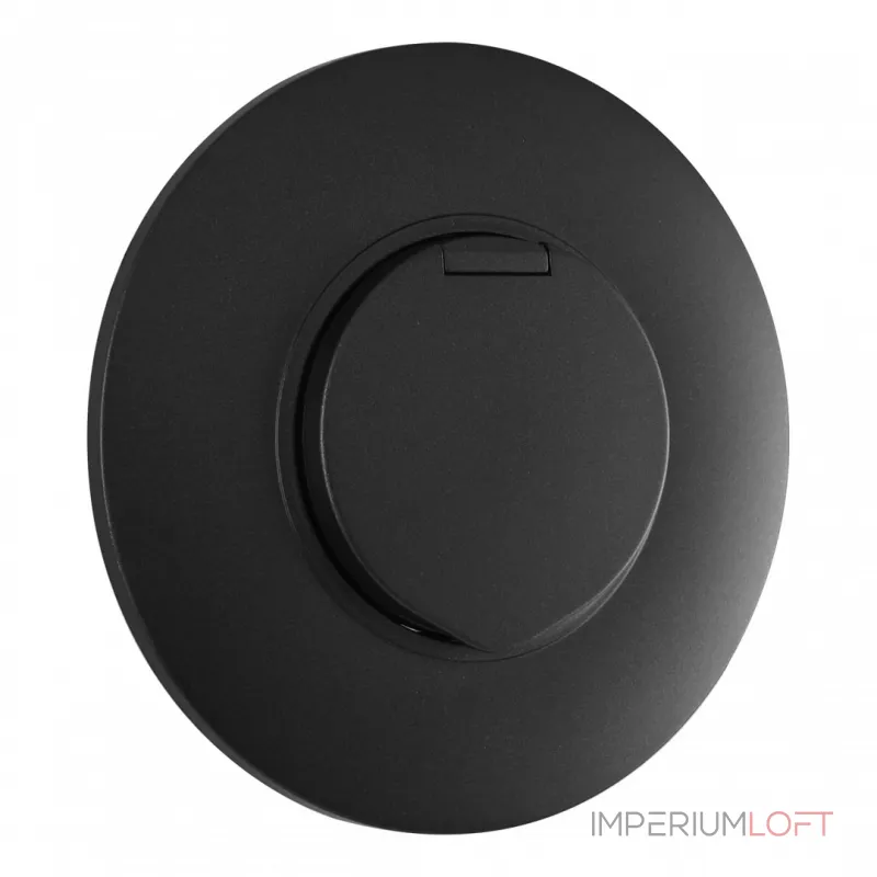 Розетка круглая с заземлением и шторками Arte Milano SET08-1-41-1 black