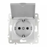 Розетка с заземлением, шторками и защитной крышкой, 16A 250V 203.41-1.silver от ImperiumLoft