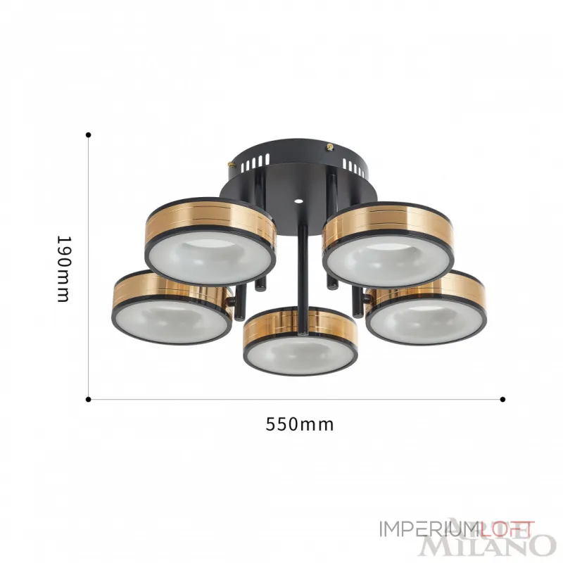 Светильник светодиодный Arte Milano Ferrara-71040 271040/5R BK/GD