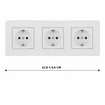 Розетка тройная (трехпостовая) с заземлением и шторками Arte Milano SET16-3-40-1x3 white от ImperiumLoft