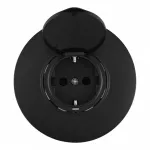 Розетка круглая с заземлением и шторками Arte Milano SET08-1-41-1 black