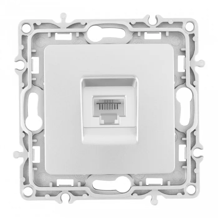 Розетка телефонная, RJ11 217.51-1.silver от ImperiumLoft