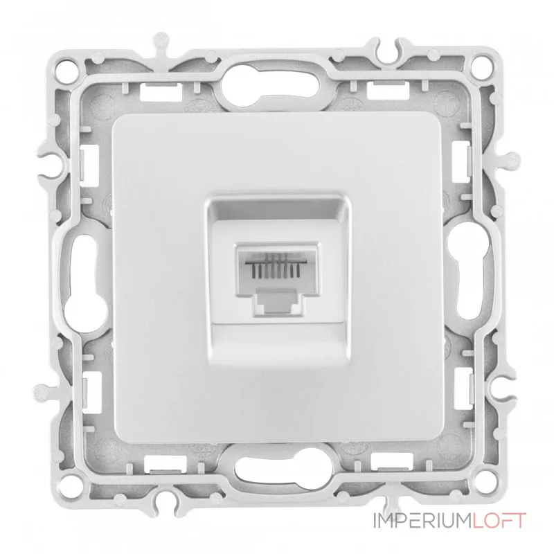 Розетка телефонная, RJ11 217.51-1.silver