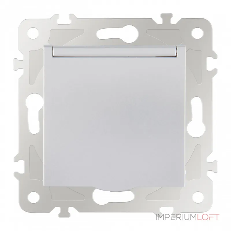 Розетка с заземлением, шторками и защитной крышкой, 16A 250V 203.41-1.silver