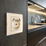 Комплект розетки с заземлением, шторками, рамкой однопостовой + 2 USB Arte Milano SET06-1-47-1 shampan
