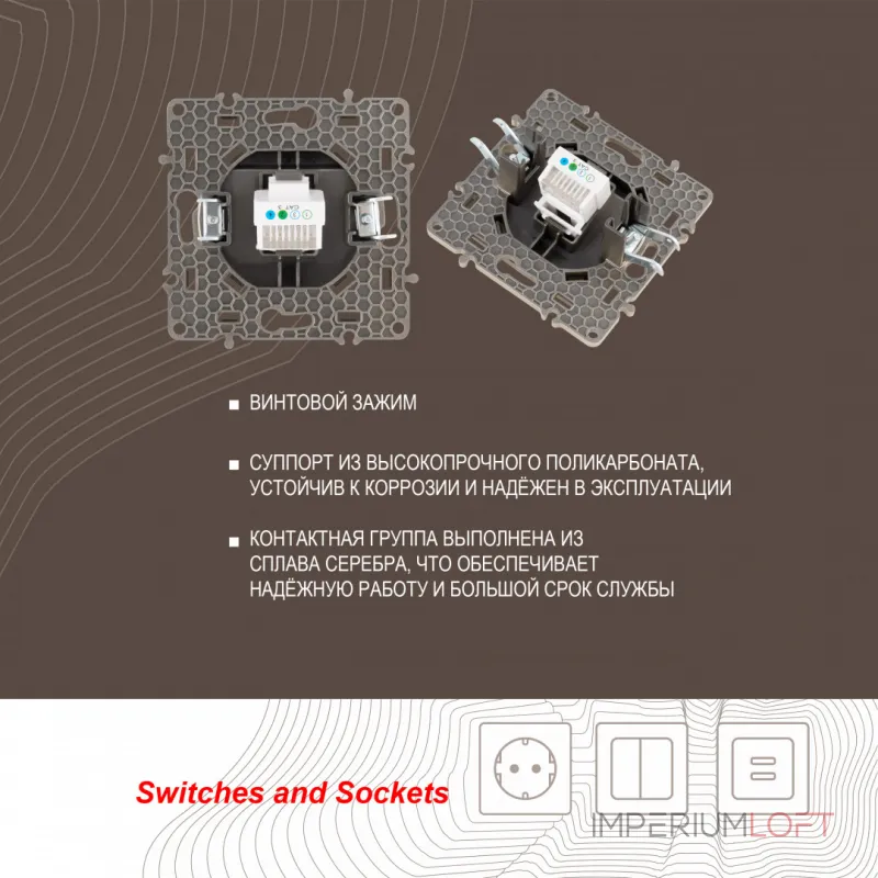 Розетка телефонная, RJ11 217.51-1.shampan