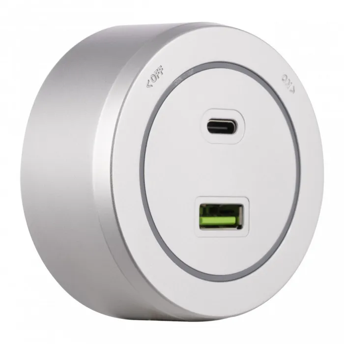 Трековая розетка, 3.1A 250V 399731TS/USB-Type-C Silver от ImperiumLoft