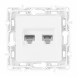 Розетка телефонная RJ11 + компьютерная RJ45 217.44-1.white
