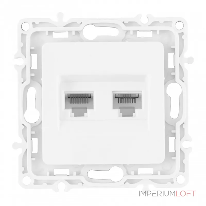 Розетка телефонная RJ11 + компьютерная RJ45 217.44-1.white