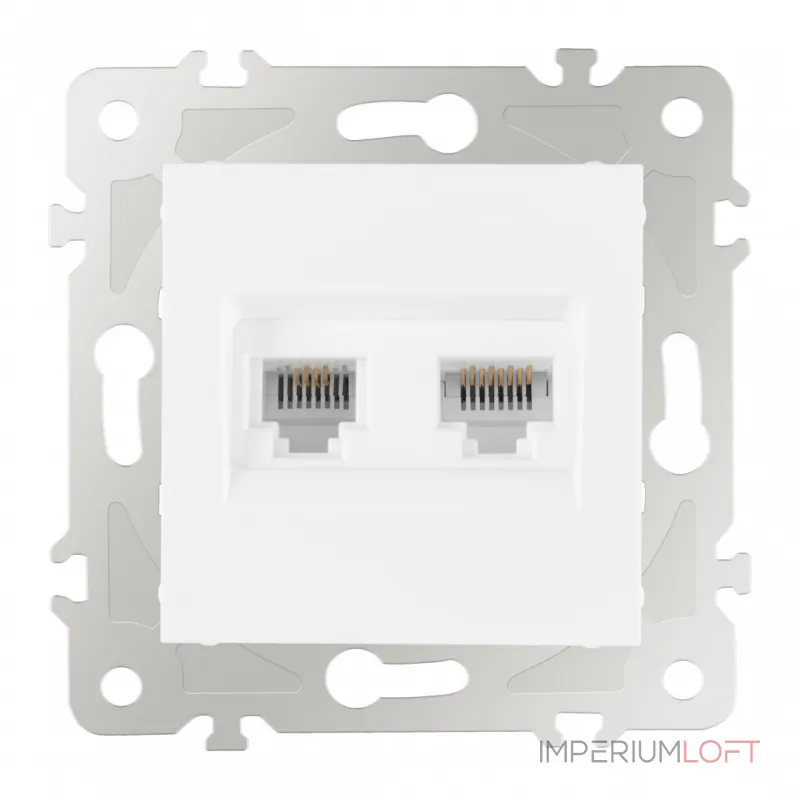 Розетка телефонная RJ11 + интернет RJ45 203.44-1.white от ImperiumLoft Розетка телефонная RJ11 + интернет RJ45 203.44-1.white от ImperiumLoft