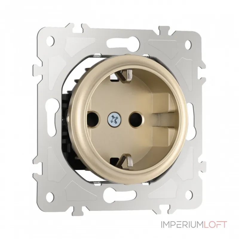 Розетка с заземлением и шторками, 16A 250V 202.40-1.shampan