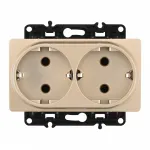 Розетка двойная с заземлением, 16A 250V 217.40-2.shampan