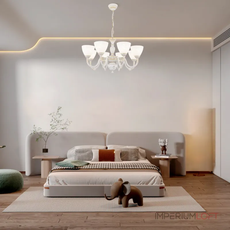 Подвесная люстра Arte Milano AM343837 347837/8 WT+G Подвесная люстра Arte Milano AM343837 347837/8 WT+G