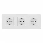 Розетка тройная (трехпостовая) с заземлением и шторками Arte Milano SET16-3-40-1x3 white от ImperiumLoft