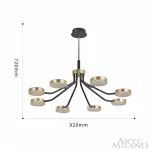 Люстра на штанге Arte Milano Ferrara-76079 276079/8 BK/GD