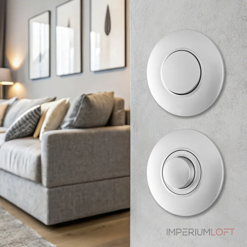 Диммер круглый 500W с рамкой однопостовой Arte Milano SET08-1-48-1 silver от ImperiumLoft