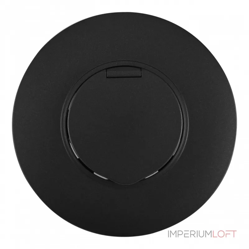 Розетка круглая с заземлением и шторками Arte Milano SET08-1-41-1 black