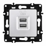 Розетка USB 2.1А+1А 217.46-1.silver от ImperiumLoft