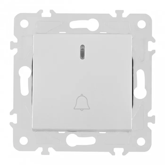 Кнопка дверного звонка с подсветкой, 10A 250V 203.37-1.silver от ImperiumLoft