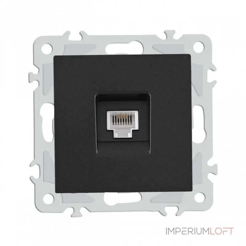 Розетка телефонная, RJ11 206.51-1.black от ImperiumLoft
