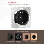 Розетка с заземлением и шторками, 16A 250V 202.40-1.black