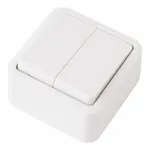 Выключатель двухклавишный, 10AX 250V 310.30-2.white от ImperiumLoft