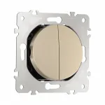 Выключатель двухклавишный, 10AX 250V 202.30-2.shampan