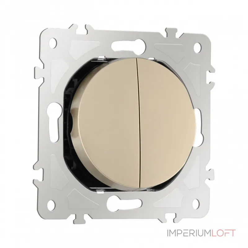 Выключатель двухклавишный, 10AX 250V 202.30-2.shampan