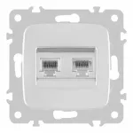 Розетка телефонная RJ11 + компьютерная RJ45 205.44-1.silver